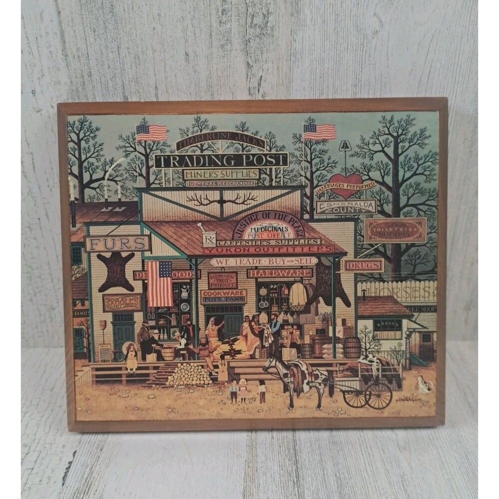 Timberline Jacks Trading Post Wooden Wall Art Plaque Charles Wysocki Old West